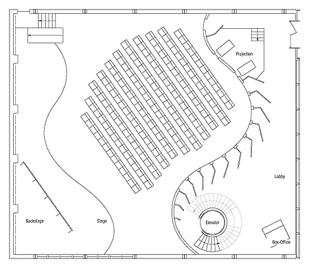 Thesis: Art Cinema 3/6: 1st floor plan